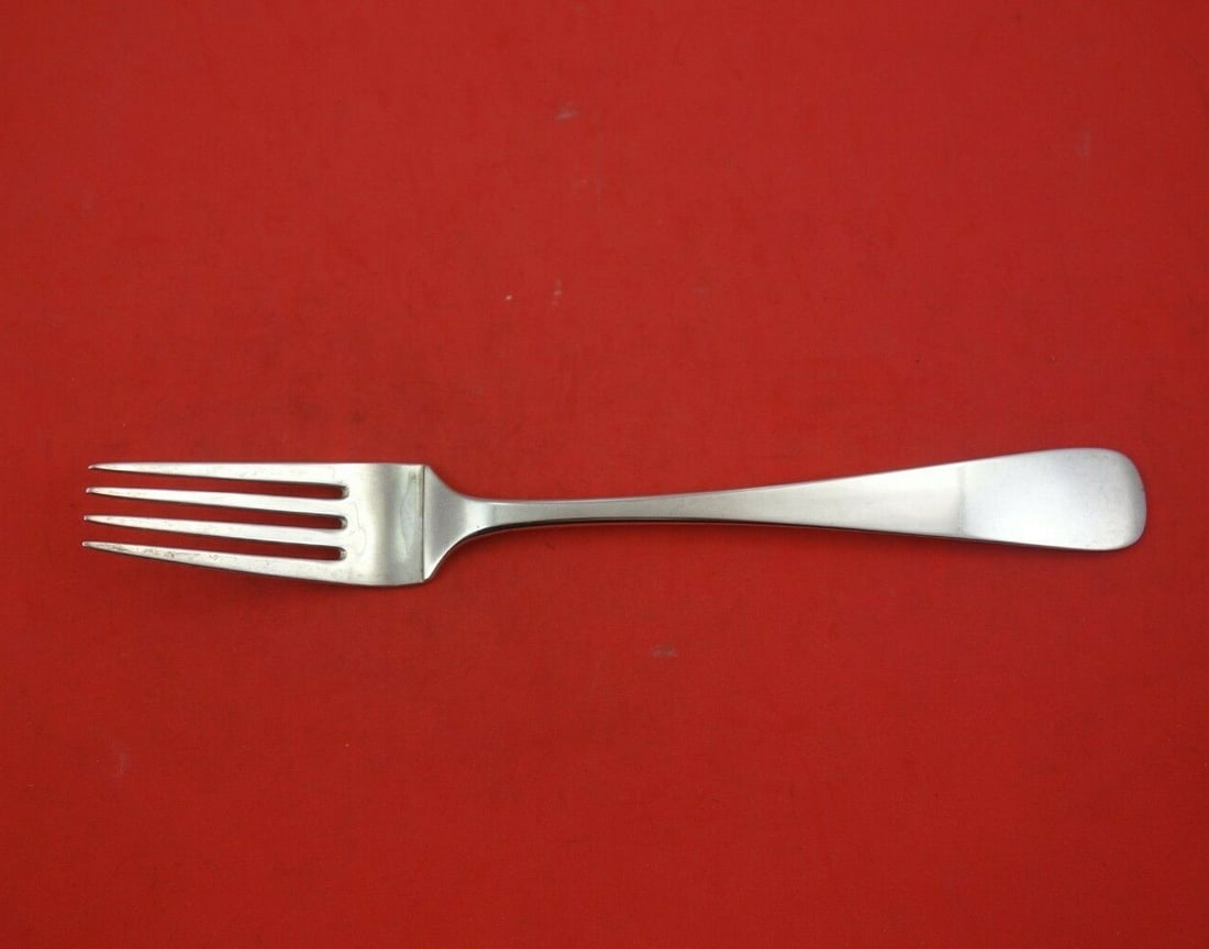 Kirk Old Maryland Plain Sterling Silver Fork 8.5 Rare Handwrought: Kirk Old Maryland Plain Sterling Silver Fork 8.5 Rare Handwrought Presenting a rare handcrafted sterling silver banquet fork in the Old Maryland Plain pattern by Kirk. Measuring 8 1/2 inches, this exq