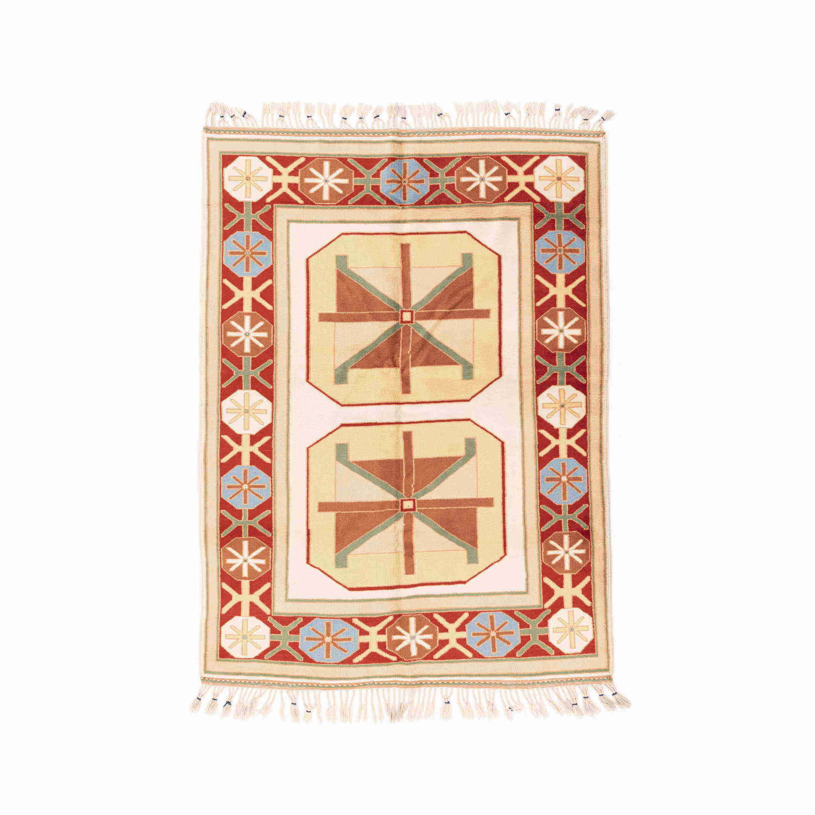 Authentic Handmade Yoruk Wool Carpet 64.6 x 89 Double Knot Design: Authentic Handmade Yoruk Wool Carpet 64.6 x 89 Double Knot Design Experience the exquisite craftsmanship of this authentic handmade Yoruk carpet, crafted from premium wool on wool. This stunning piece