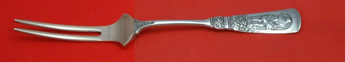 Gorham Fontainebleau Sterling Silver Serving Fork Custom Spinach 7 in (1 of 1)