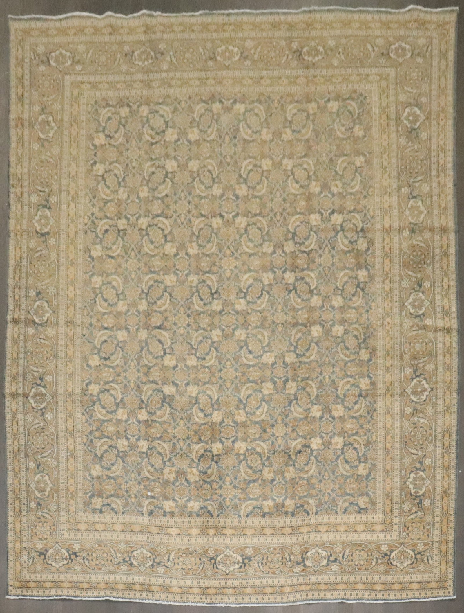8' 8" x 11' 6" Persian Tabriz Room Carpet Blue Gold (1 of 7)