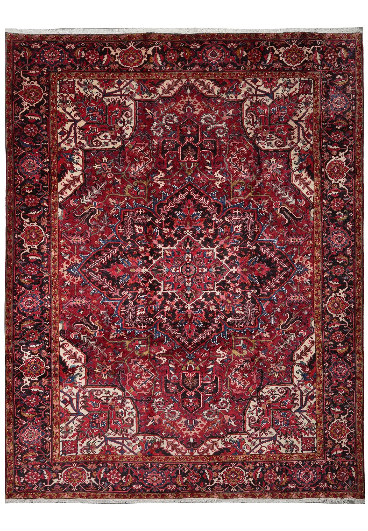 Authentic Persian Heriz Tribal Rug 10 x 12.8 Iran (1 of 14)