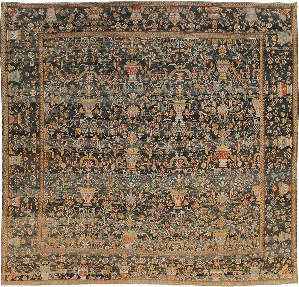 14' 2" x 14' 6" Persian Bakhtiari Square Floral Rug (1 of 4)