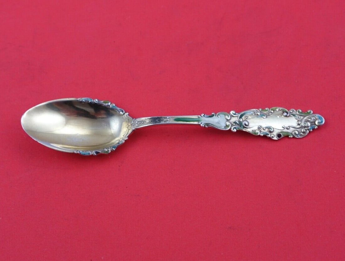 Gorham Luxembourg Sterling Silver Ice Cream Spoon Vermeil Enamel 5 5/8": Gorham Luxembourg Sterling Silver Ice Cream Spoon Vermeil Enamel 5 5/8" Indulge in a touch of vintage elegance with this exquisite ice cream spoon from the Luxembourg pattern by Gorham. Crafted from s
