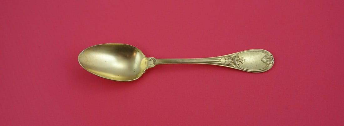 Christofle Trianon Silverplate Place Soup Spoon Gold Vermeil 7 3/8" (1 of 2)
