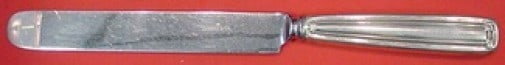 Tiffany & Co. Saint Dunstan Sterling Silver Dinner Knife Blunt 10 1/8": Tiffany & Co. Saint Dunstan Sterling Silver Dinner Knife Blunt 10 1/8" Enhance your dining experience with this exquisite dinner knife from the renowned Saint Dunstan pattern by Tiffany & Co. Crafted 
