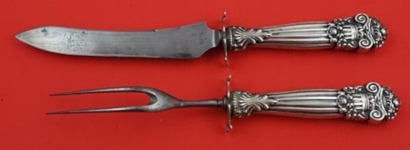 Towle Georgian Sterling Silver 2pc Steak Carving Set Knife Fork (1 of 2)