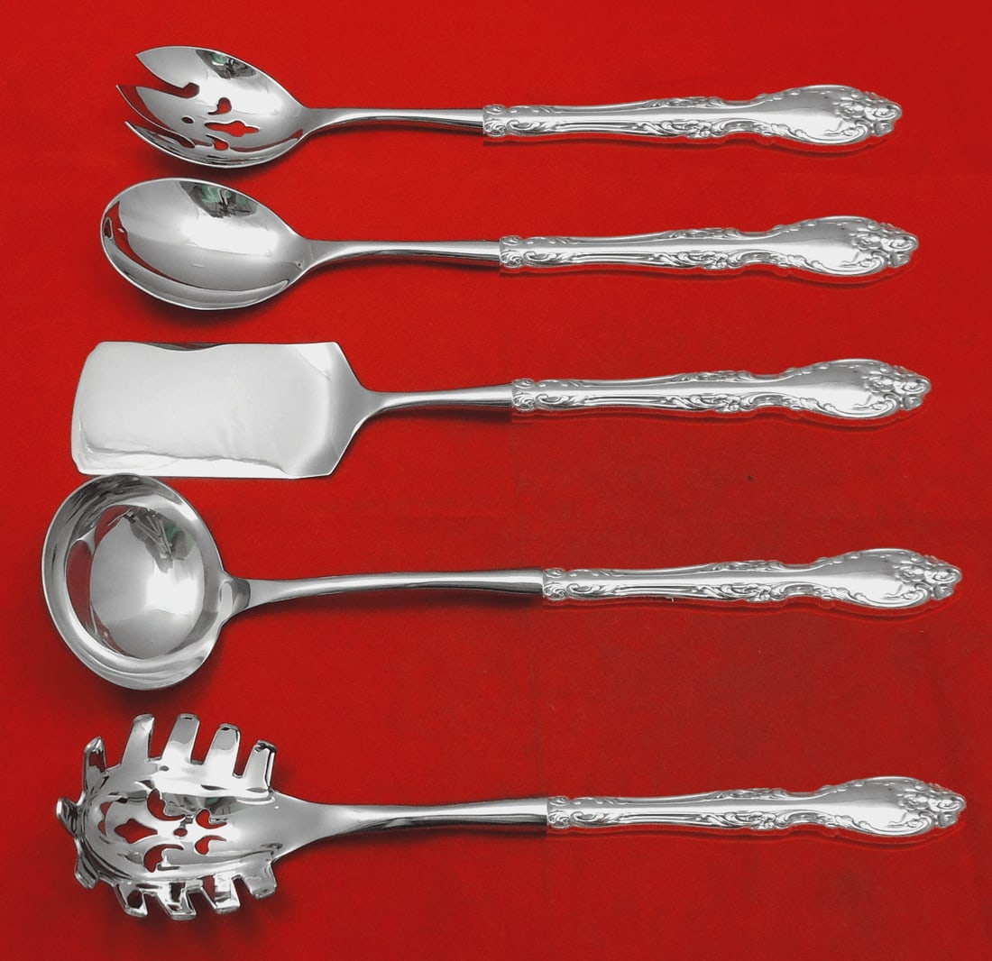 Gorham Melrose Sterling Silver 5-Piece Hostess Serving Set Custom Made: Gorham Melrose Sterling Silver 5-Piece Hostess Serving Set Custom Made Enhance your dining experience with this exquisite 5-piece hostess serving set from the Melrose pattern by Gorham. Crafted from s