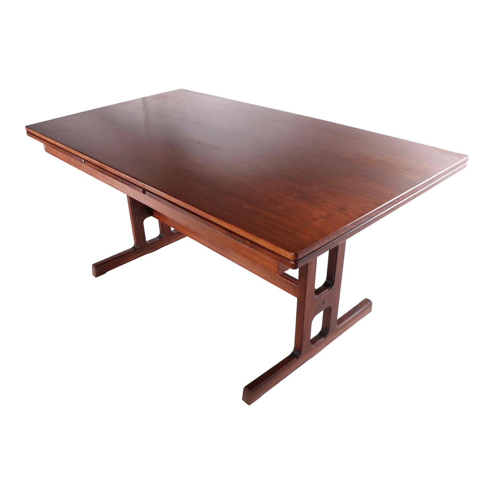 Danish Rosewood Mid-Century Modern Extension Dining Table with Tresses Base: Danish Rosewood Mid-Century Modern Extension Dining Table with Tresses Base This exquisite Rosewood Danish Mid-Century Modern Extension Dining Table showcases a striking tresses style base and feature