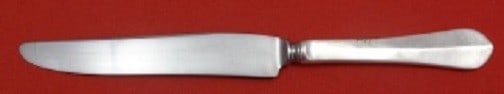Porter Blanchard Roosevelt Sterling Silver Dinner Knife 9.5 inch: Porter Blanchard Roosevelt Sterling Silver Dinner Knife 9.5 inch This exquisite dinner knife features the Roosevelt pattern by Porter Blanchard, crafted from high-quality sterling silver. Measuring 9 