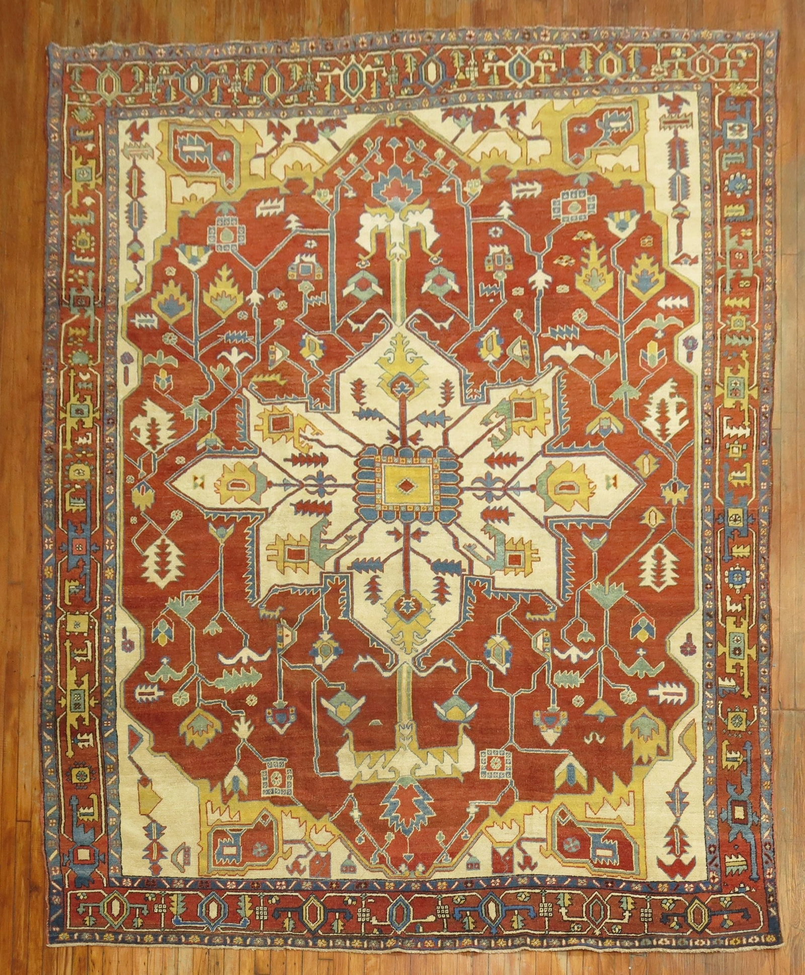 9' 1" x 11' 7" Room Size Persian Serapi Heriz Rug (1 of 7)