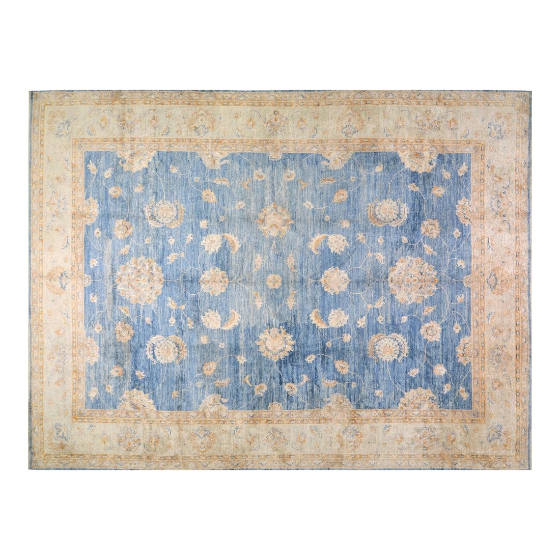 10'4 x 13'9 Wool Oushak Rug with Floral Motif Hand Knotted in Pakistan (1 of 6)