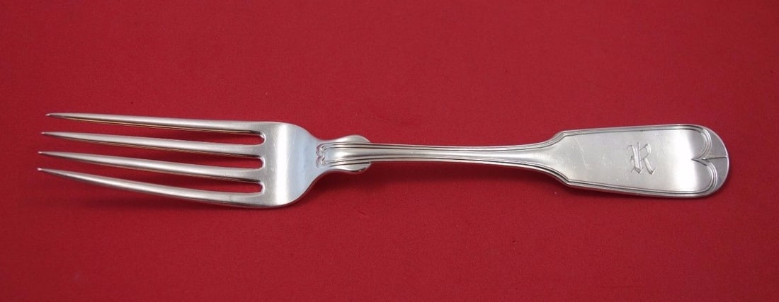 Schulz & Fischer Sterling Silver Dinner Fork Threaded Pattern 7 3/4" (1 of 1)