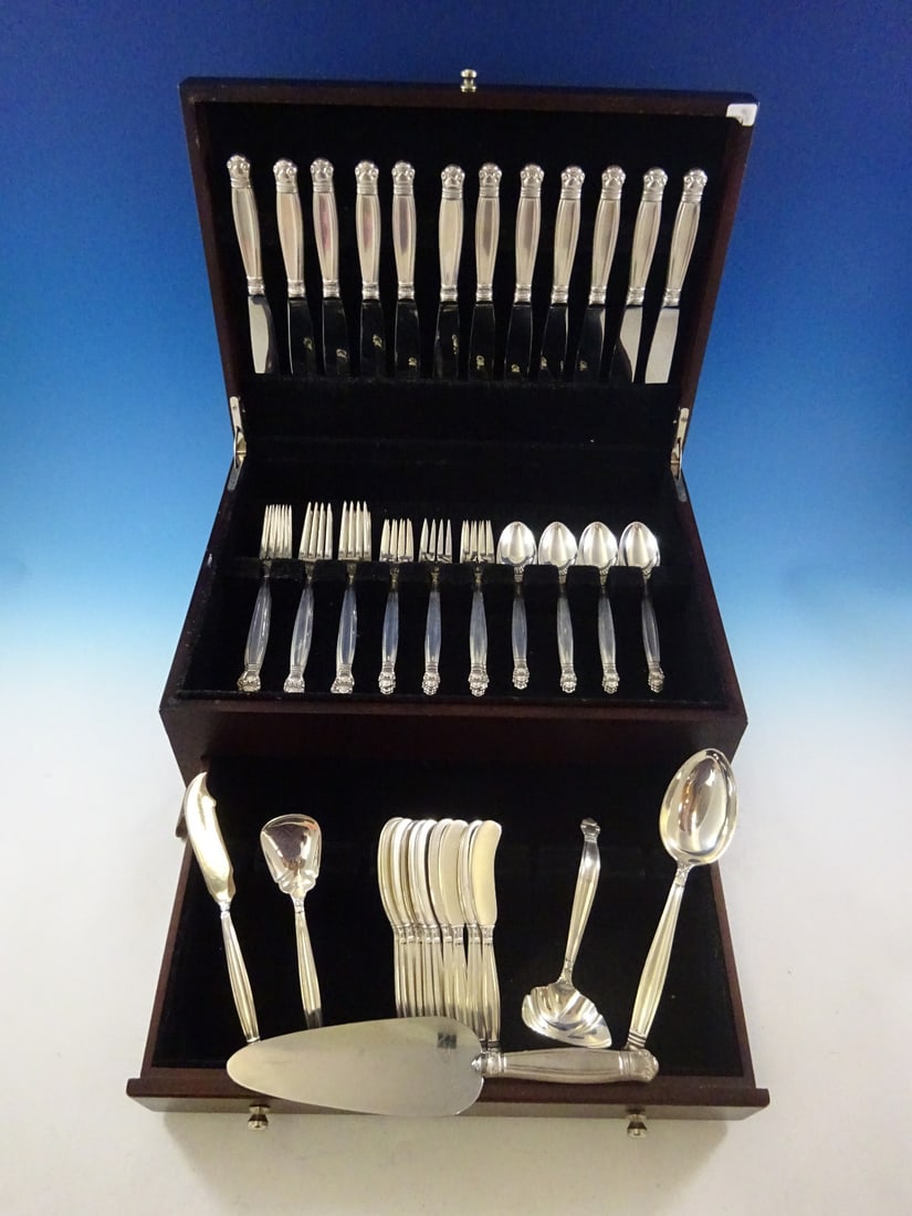Manchester Copenhagen Sterling Silver 65 Piece Flatware Service for 12 (1 of 10)