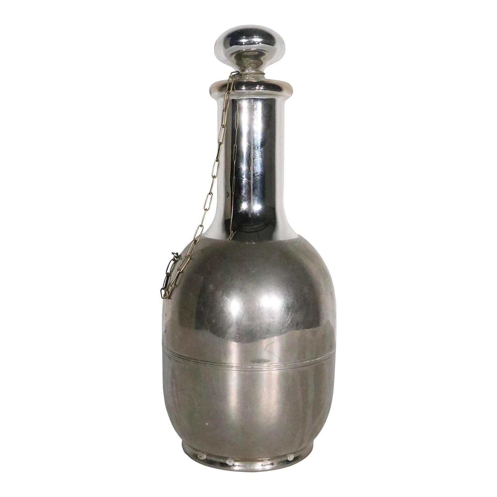 1911 American Thermos Metal Carafe with Mirrored Glass Stopper (1 of 10)