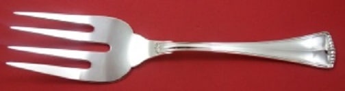 Greggio Fiesole Sterling Silver 4-Tine Salad Serving Fork 9 1/4": Greggio Fiesole Sterling Silver 4-Tine Salad Serving Fork 9 1/4" Introducing the elegant Fiesole salad serving fork by Greggio, crafted from high-quality sterling silver. This 4-tine fork features a b