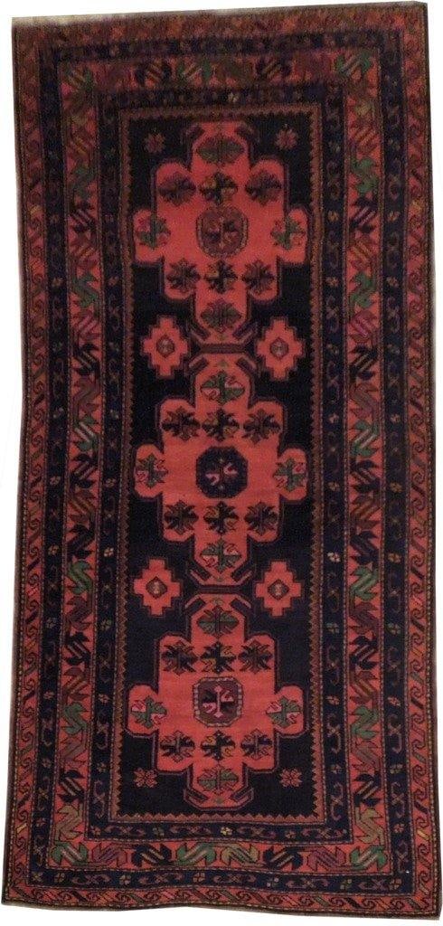 Handwoven 4.2 x 9.3 Pink Caucasian Kazak Runner Rug: Handwoven 4.2 x 9.3 Pink Caucasian Kazak Runner Rug Free continental US Shipping Enhance your home decor with this stunning 4' 2" x 9' 3" Semi-Antique Caucasian Kazak Runner Rug. Handwoven from high-q