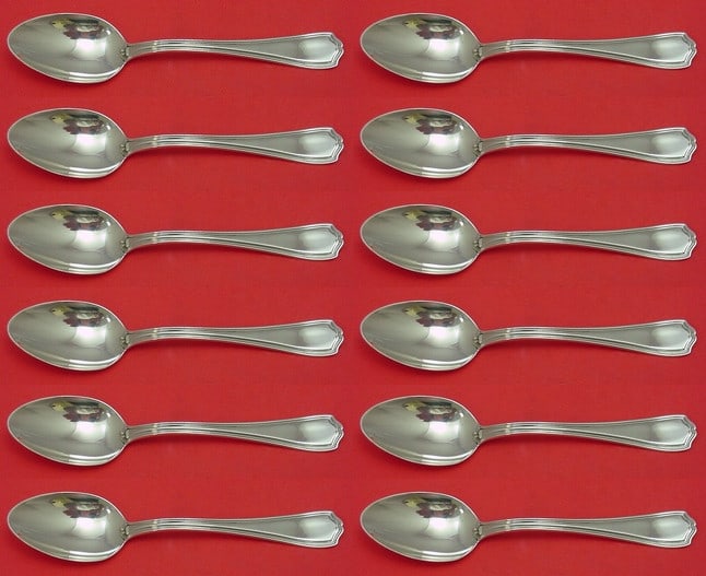 Reed and Barton Hepplewhite Sterling Silver Teaspoon Set 12 pcs 5 3/4 (1 of 3)