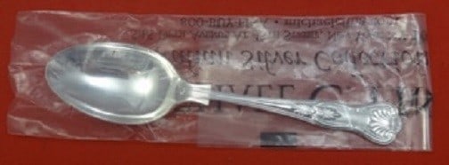 Carrs Kings Sterling Silver Place Soup Spoon 7 1/4": Carrs Kings Sterling Silver Place Soup Spoon 7 1/4" A Kings by Carrs place soup spoon made of sterling silver. It is new in a factory sleeve, not monogrammed, and described as being in excellent condi