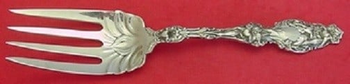 Whiting Lily Sterling Silver Salad Serving Fork 9 1/8 Inch: Whiting Lily Sterling Silver Salad Serving Fork 9 1/8 Inch This exquisite salad serving fork is crafted from sterling silver and features the elegant "Lily" pattern by Whiting Manufacturing Company. M