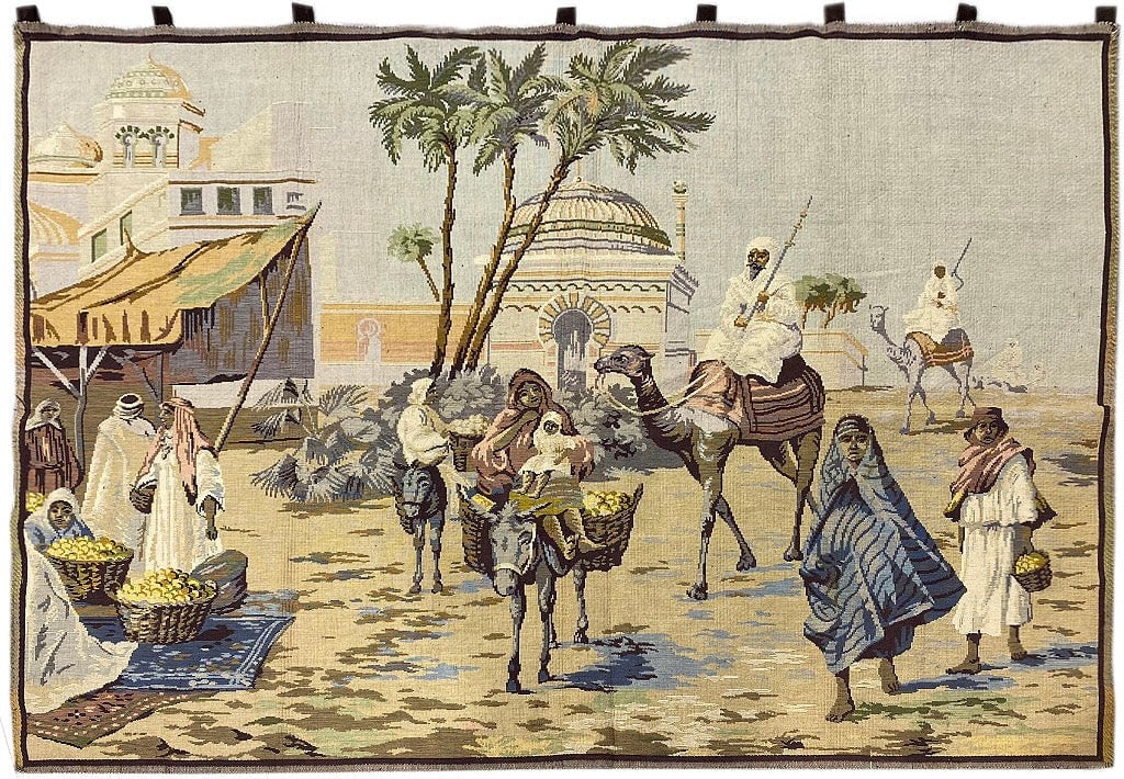 4.2 x 5.8 Handmade Wool Tapestry Rug with Caravan Design (1 of 12)