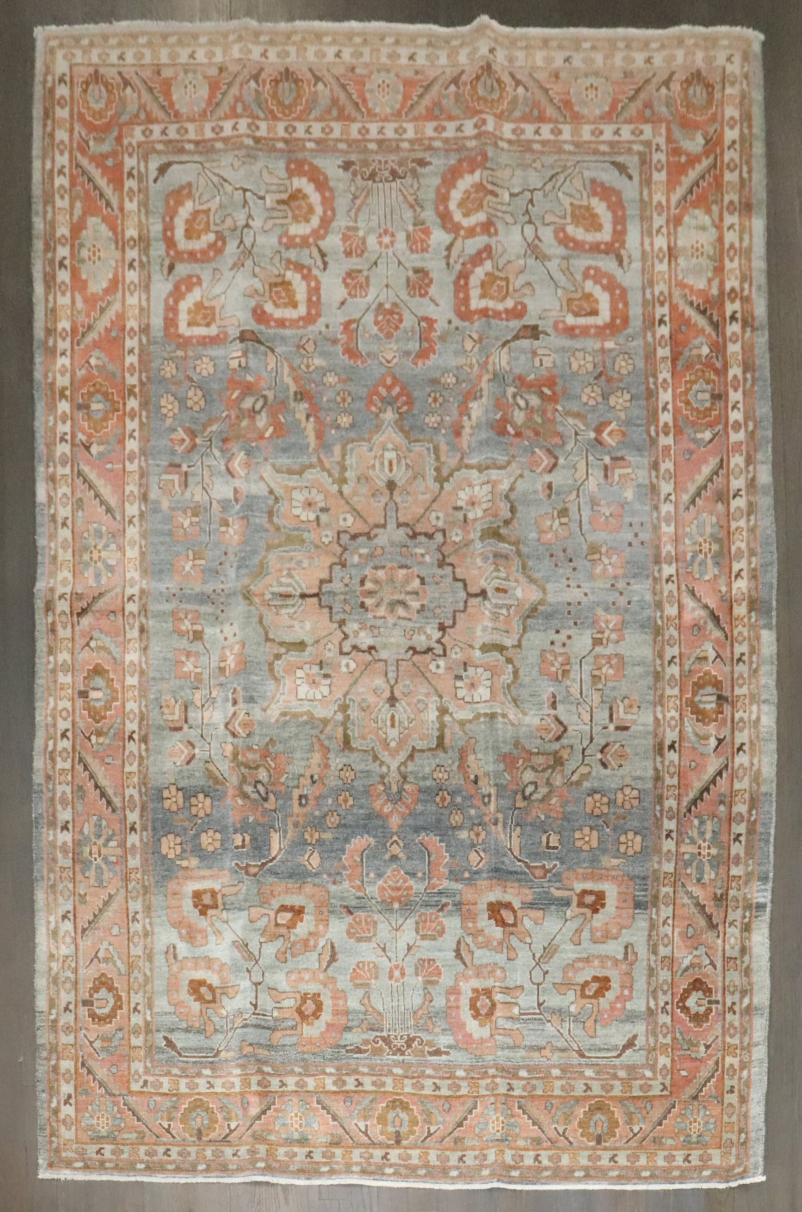 4' 8" x 7' Antique Persian Sarouk Rug Medallion Design (1 of 7)