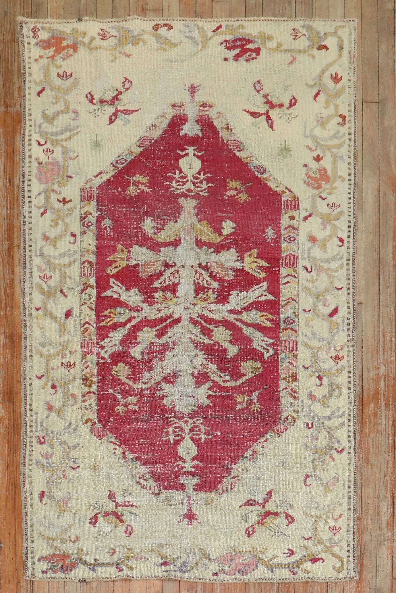 3' 10" x 6' Antique Turkish Ghiordes Accent Rug: 3' 10" x 6' Antique Turkish Ghiordes Accent Rug Antique Turkish Ghiordes accent rug from the late 19th century. This pre-owned piece features the traditional Ghiordes style. Specifications Item Type: 