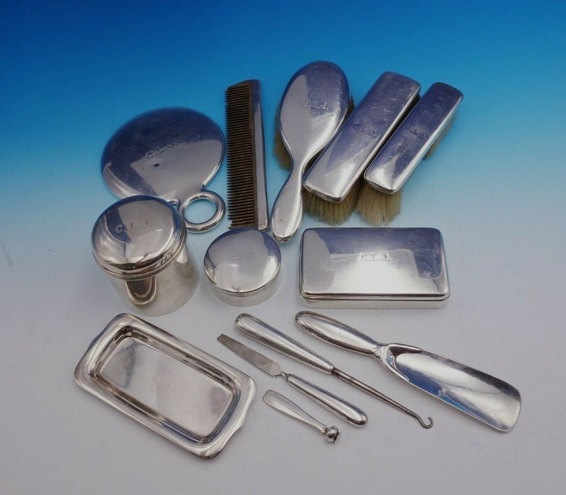 Tiffany & Co Cordis Sterling Silver 13-Piece Vintage Dresser Set (1 of 11)