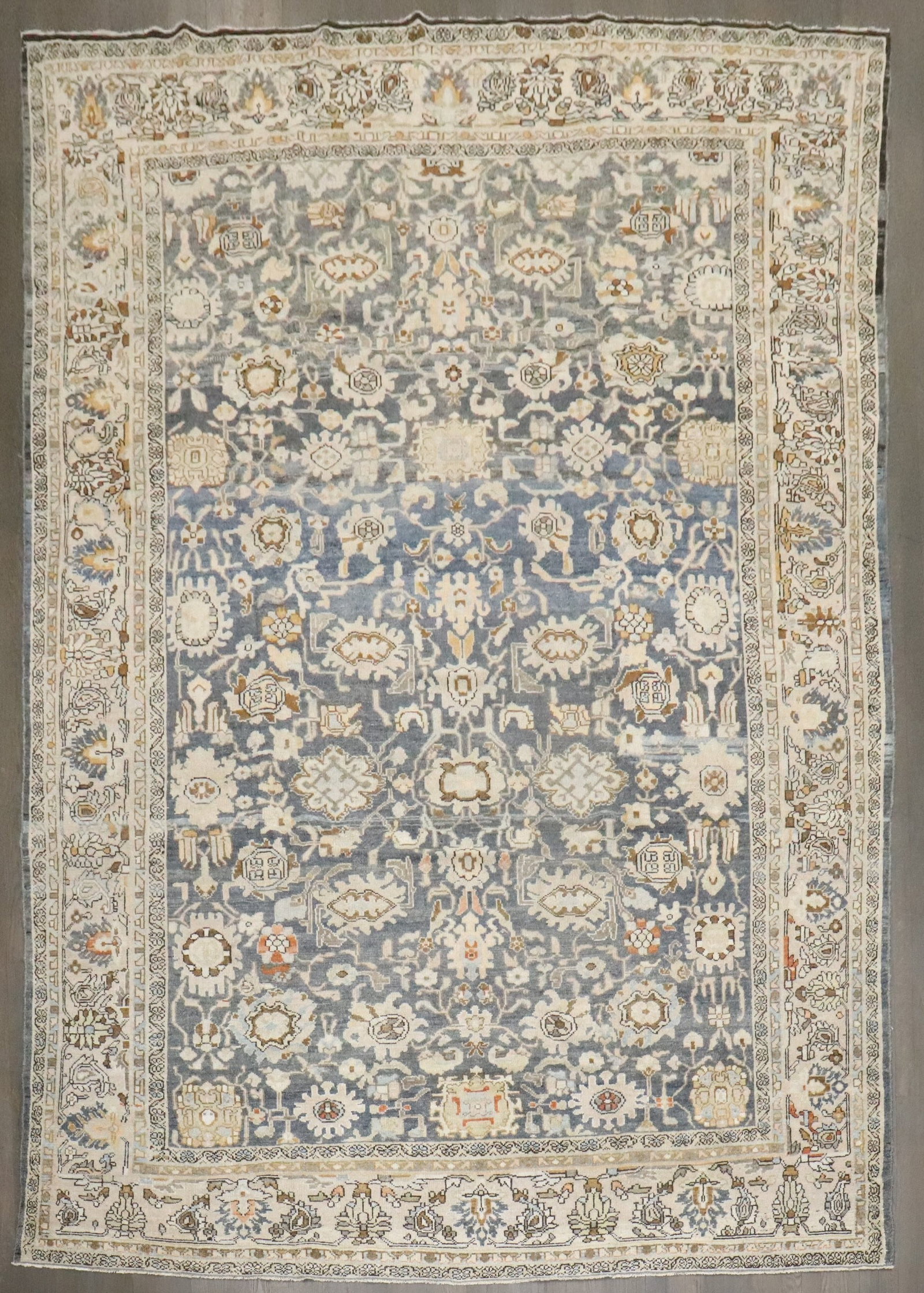 8' 4" x 11' 6" Persian Malayer Room Carpet 1920s: 8' 4" x 11' 6" Persian Malayer Room Carpet 1920s Antique Persian Malayer carpet from the 1920s in a room-size format. This pre-owned piece is identified as a Malayer carpet and features a blue color a