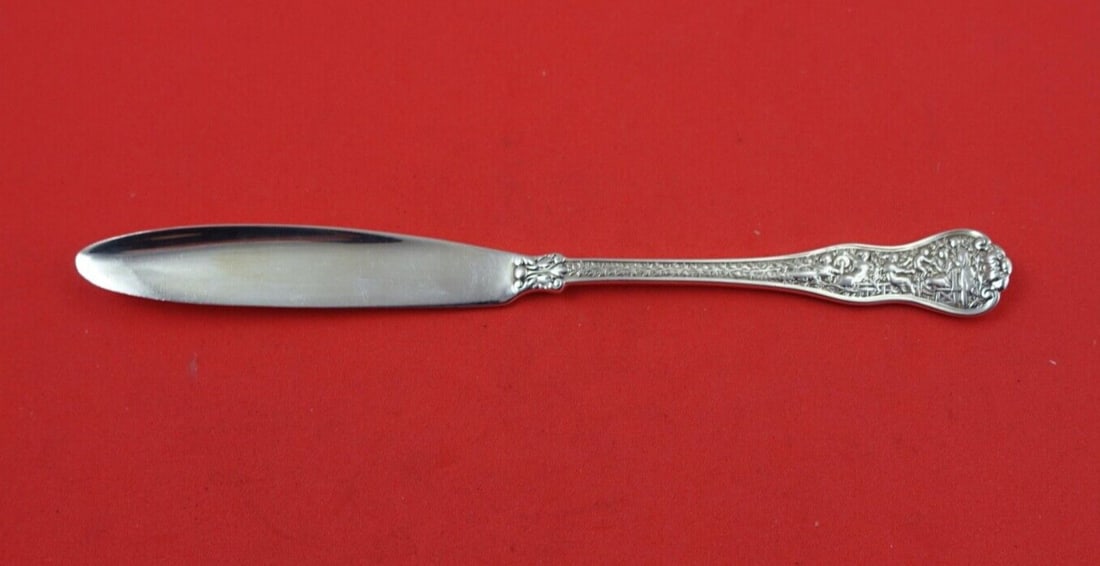 Tiffany & Co Olympian Sterling Silver Pate Knife 6 Inch: Tiffany & Co Olympian Sterling Silver Pate Knife 6 Inch This exquisite Olympian pate knife from Tiffany & Co. is crafted from high-quality sterling silver and features a distinctive ridge design. Meas