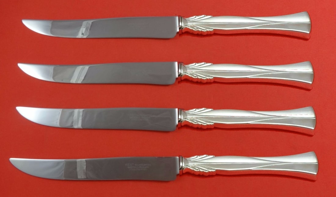 Frigast Queen Christina Wings Sterling Silver Texas Sized Steak Knife Set 4-Piece (1 of 1)