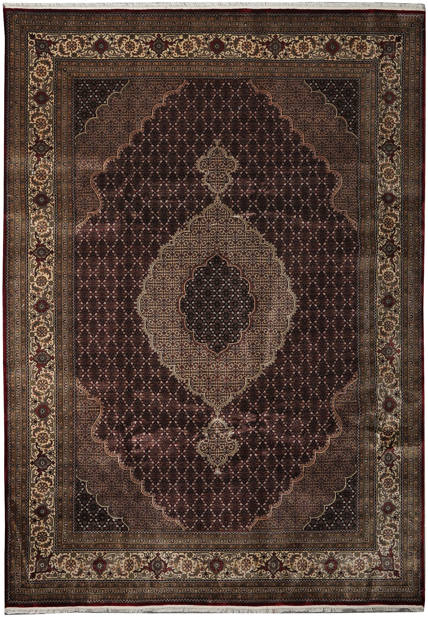 8 x 11.5 Hand-Knotted Tabriz Mahi Rug Lustrous Wool Silk (1 of 13)