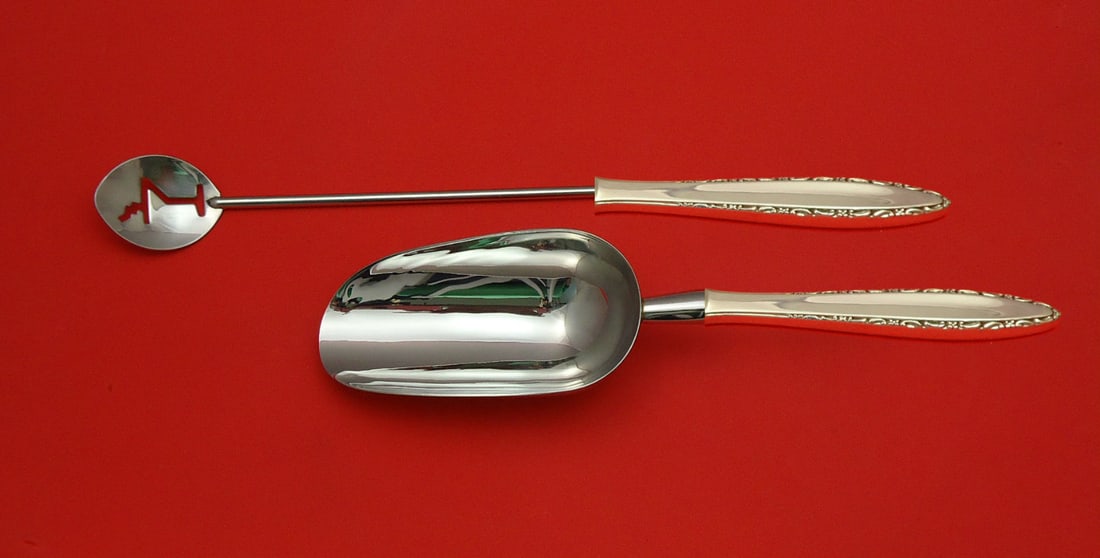 Lunt Lace Point Sterling Silver 2pc Custom Bar Set (1 of 1)