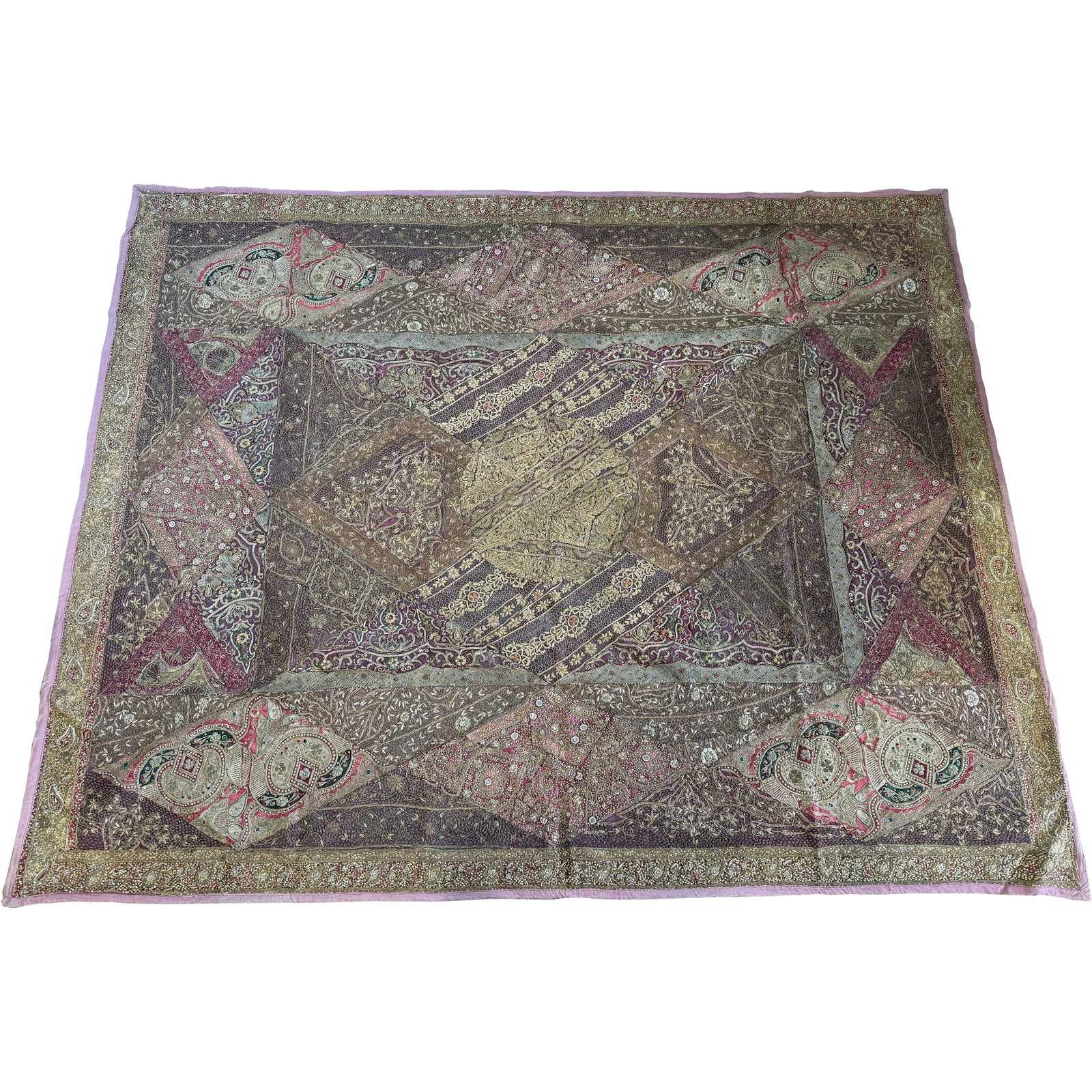 98 in Indian Zardozi Patchwork Wall Hanging Rajasthan Gujarat (1 of 14)