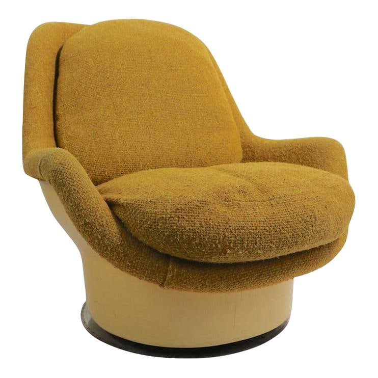 Milo Baughman Swivel Tilt Lounge Chair for Thayer Coggin Mustard Fiberglass (1 of 10)