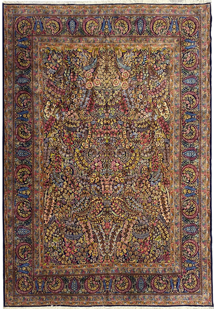 11.4 x 16 Vintage Persian Lavar Kerman Rug Authentic Antique: 11.4 x 16 Vintage Persian Lavar Kerman Rug Authentic Antique Free continental US Shipping Discover the beauty of this 11.4 x 16 Authentic Persian Lavar Kerman rug from the 1970s, a rare and exquisite 