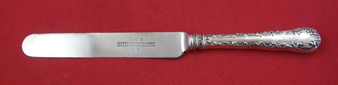 Wood & Hughes Louis XV Sterling Silver Knife 8 1/8 Blunt Monogrammed (1 of 2)