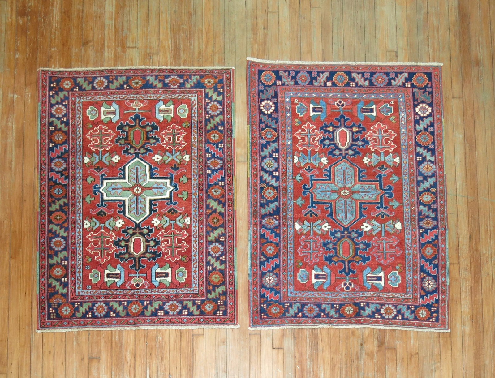 Antique Persian Serapi rug pair 3' 4" x 4' 1" (1 of 7)