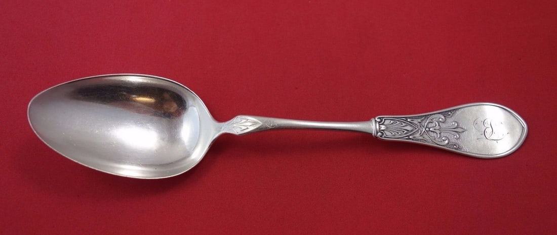 Rare 7 Inch Sterling Silver Soup Spoon by Schulz & Fischer: Rare 7 Inch Sterling Silver Soup Spoon by Schulz & Fischer This exquisite place soup spoon from Gem by Schulz & Fischer features a classic design, crafted from high-quality sterling silver. Measuring 