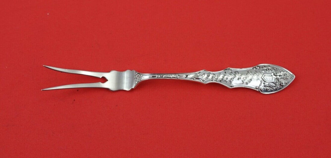 Shiebler Linnet Sterling Silver Pickle Fork 5.5 Rare Religious Design (1 of 2)
