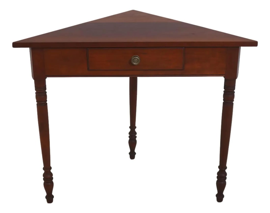 Cherry Wood Corner Table with Drawer by Eldred Wheeler (1 of 10)