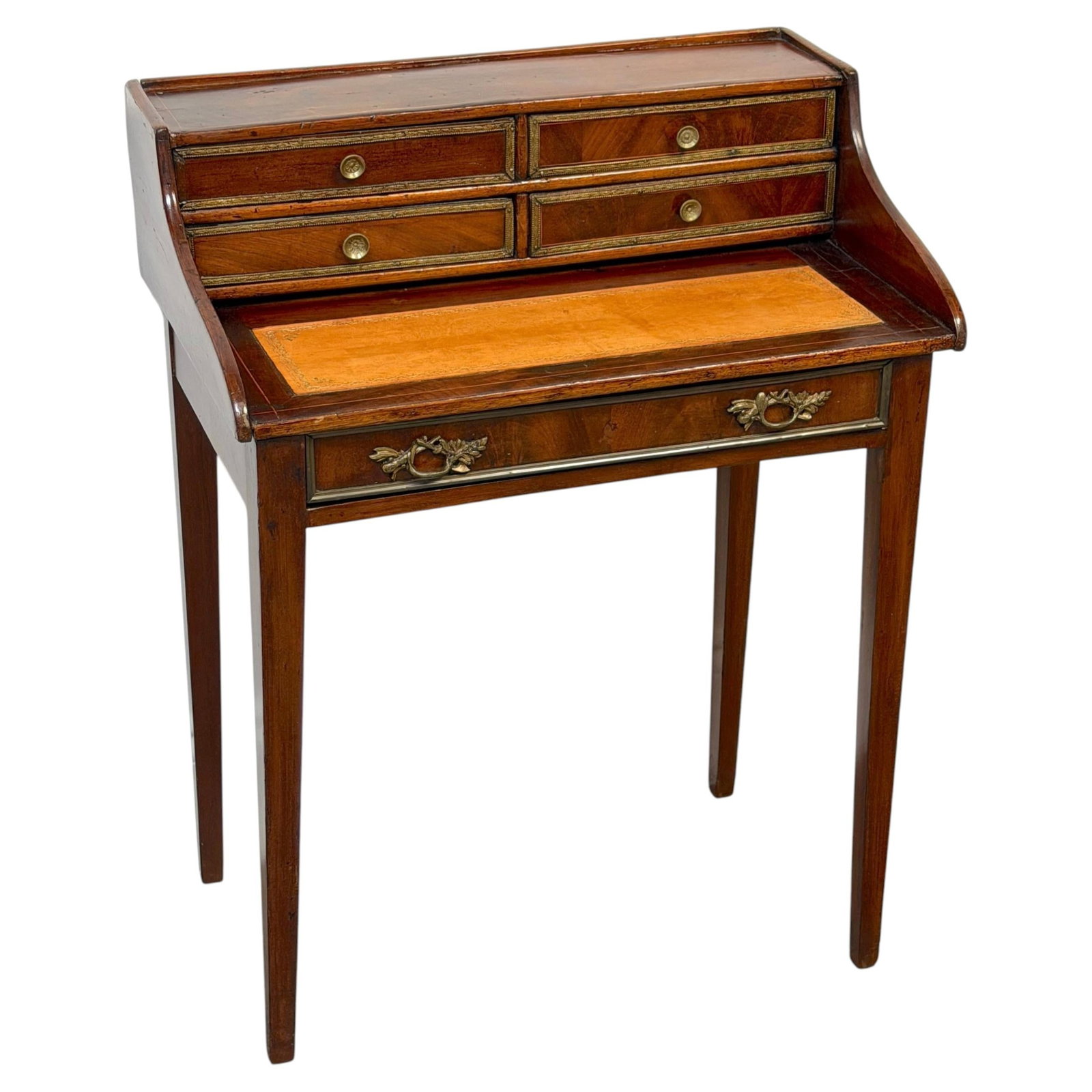 Circa 1800 French Directoire child's mahogany desk with bronze mounts (1 of 13)