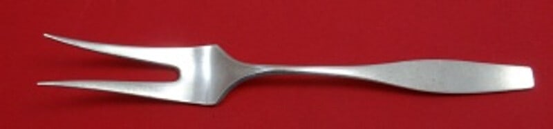 Hans Hansen Charlotte Sterling Silver 2-Tine Cold Meat Fork 7.75 Inch: Hans Hansen Charlotte Sterling Silver 2-Tine Cold Meat Fork 7.75 Inch This is a sterling silver cold meat serving fork featuring two tines, part of the Charlotte pattern by Hans Hansen. The fork measu