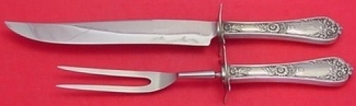 Wellesley International Sterling Silver 2pc Roast Carving Set Monogrammed: Wellesley International Sterling Silver 2pc Roast Carving Set Monogrammed Enhance your dining experience with the Wellesley by International Sterling Silver Roast Carving Set. This elegant 2-piece set