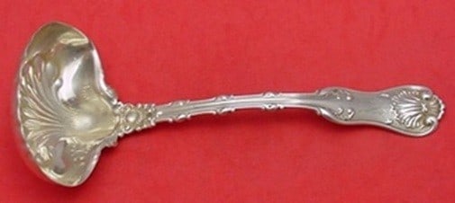 Whiting Imperial Queen Sterling Silver Gravy Ladle 7 1/4 in: Whiting Imperial Queen Sterling Silver Gravy Ladle 7 1/4 in Sterling silver gravy ladle in the Imperial Queen pattern by Whiting. This pre-owned piece measures 7 1/4 inches and is monogrammed, with mo