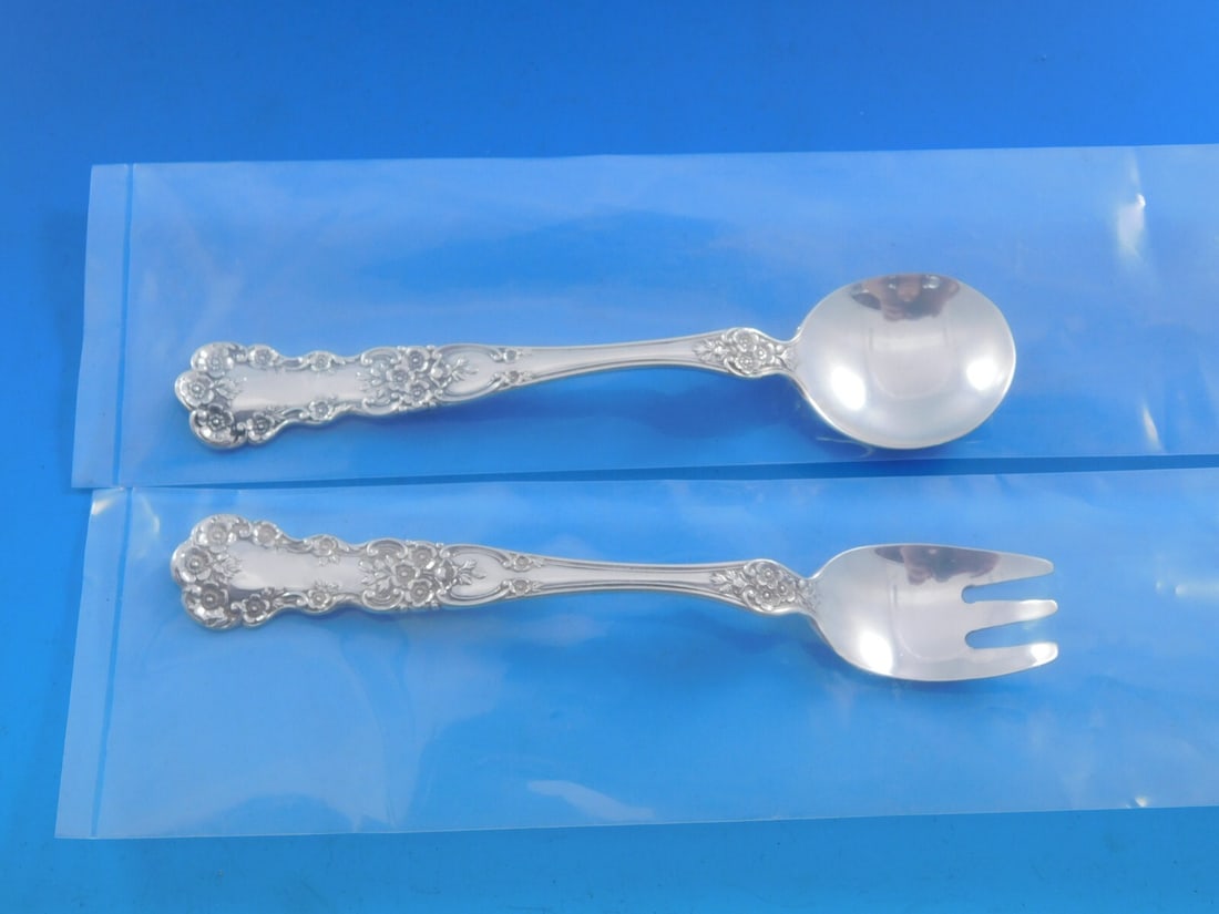 Gorham Buttercup Sterling Silver Baby Set 2pc Includes 5" Fork and Spoon: Gorham Buttercup Sterling Silver Baby Set 2pc Includes 5" Fork and Spoon This exquisite 2-piece baby set in the Buttercup pattern by Gorham is crafted from high-quality sterling silver. Each piece,