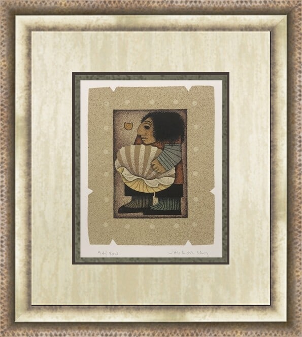 Limited Edition Signed Lithograph Shell by Carol Jablonsky Custom Framed Art: Limited Edition Signed Lithograph Shell by Carol Jablonsky Custom Framed Art Discover a beautiful limited edition lithograph titled "Shell" by artist Carol Jablonsky, expertly custom framed and ready 