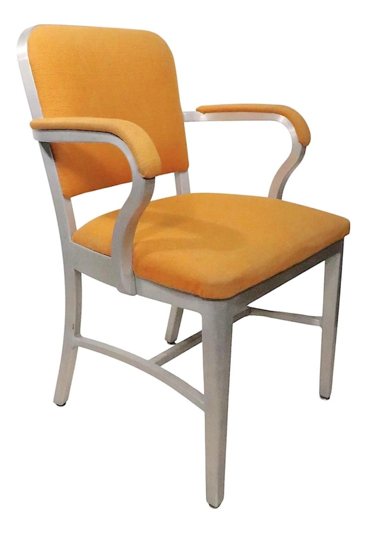 GoodForm aluminum arm chair with tweed upholstery 33.25 H (1 of 10)
