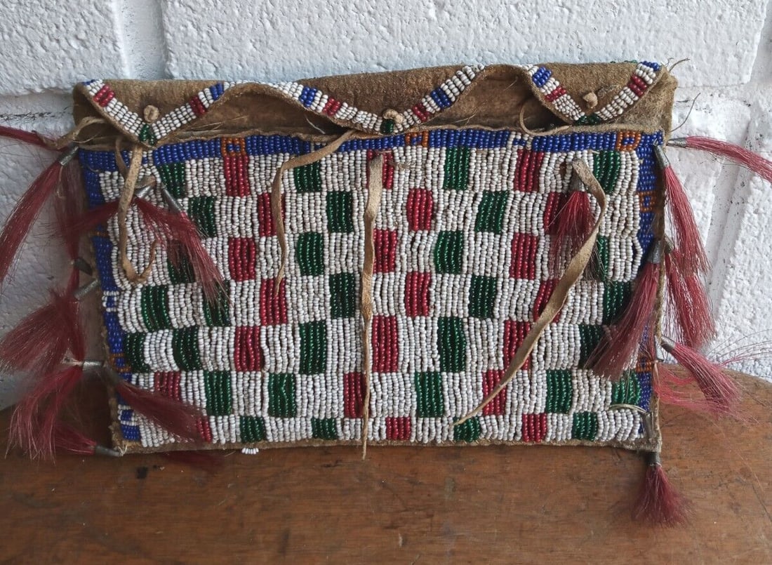 Late 19th Century Plains Native American Beaded Horsehair Dispatch Case (1 of 10)