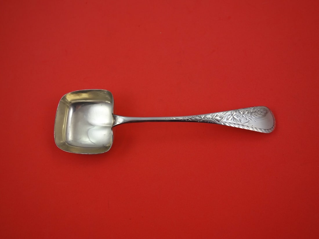 Wood & Hughes Sterling Silver Gravy Ladle Engraved #1 7 3/4 Inch: Wood & Hughes Sterling Silver Gravy Ladle Engraved #1 7 3/4 Inch This exquisite gravy ladle, crafted by Wood & Hughes, showcases the elegant Engraved #1 pattern. Made from high-quality sterling silver