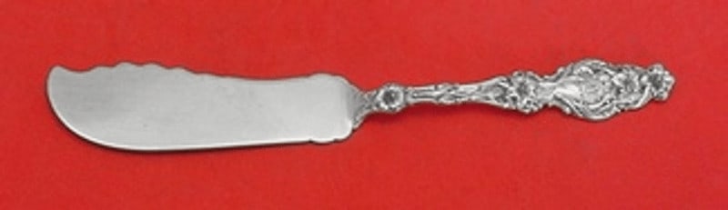 Whiting Lily Sterling Silver 7 5/8" Master Butter Knife: Whiting Lily Sterling Silver 7 5/8" Master Butter Knife This exquisite serving knife is an elegant piece from the 'Lily' pattern by Whiting, crafted from high-quality sterling silver. Measuring a gene